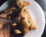 A picture of step 7 of Samosa/spring rolls wrap.