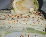 Foto del paso 8 de la receta: Canelón XXL de calabacín relleno de patata, rape y gambas langostineras