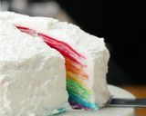A picture of step 8 of Rainbow Crepe Cake.