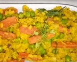 A picture of step 3 of Moong Daal with Green peas.