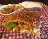 A picture of step 6 of Turkish Shawarma with Turkish Doner Bread.