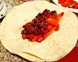 A picture of step 3 of Savoury BBQ Burrito (Vegan).