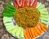 A picture of step 2 of Masala moong with vegetables (healthy salad).