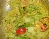 A picture of step 4 of Dherosh Sorshe Poshto (Bhindi mustard Poppy seeds paste).