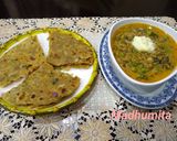 A picture of step 4 of Methi Matar Malai.