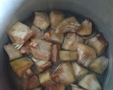A picture of step 1 of "Kathal aloo sabji with Shrimp" (Jackfruit) #Cookpad.