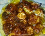 Foto del paso 6 de la receta Pulpo a feira sobre parmentier de patata y lechuga de alga