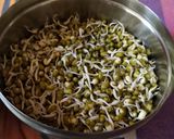 A picture of step 1 of Sprouted Moong Chilla.