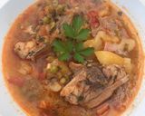 Foto del paso 4 de la receta Guiso de pollo con puerro y guisantes