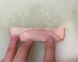 A picture of step 2 of Ham flower (Decoration idea for your lunchbox).