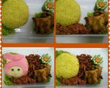 Foto langkah ke 17 dari resep Step by step membuat bento "my melody" tanpa cetakan khusus.