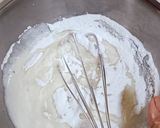 A picture of step 1 of Valentine's special Vanilla Chocolate Heart Cake / Zebra cake / Eggless cake.
