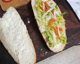 Foto del paso 2 de la receta Bocadillo vegetal con pata asada y mayonesa
