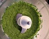 A picture of step 3 of Basil pesto.