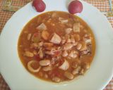 Foto del paso 14 de la receta: Alubias con calamar, gambas y almejas