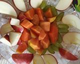 A picture of step 1 of Papaya fruit salad.