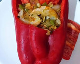 Foto del paso 8 de la receta: Pimiento rojo asado relleno de gambas con crema de gambas