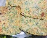 A picture of step 3 of Winter parathas Palak paratha.