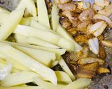 A picture of step 1 of Stir fried potatoes capsicum.