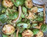 A picture of step 3 of Saucy Brussel Sprouts.