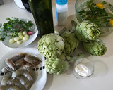 Foto del paso 1 de la receta: Alcachofas con langostinos