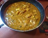 A picture of step 5 of Chat pata panner butter masala.