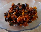 A picture of step 12 of Bhindi onion sabji.
