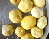 A picture of step 1 of Kathiyawadi batata nu shaak.