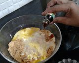 A picture of step 3 of Biscuits Meethi (Swiss roll style).