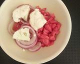 A picture of step 1 of Namkeen Mayo Veg Chaat.