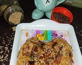 A picture of step 4 of Chilli potatoes flax and sesame seeds rice.