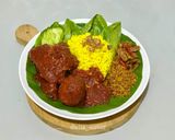 Foto langkah ke 9 dari resep Nasi Kuning Banjar dengan Ayam Telur Bumbu Habang.