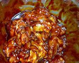 Hình bước làm 1 của món Chảo gà phomai Hàn Quốc
