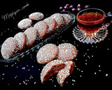 عکس مرحله 4 از دستور کلوچه شکلاتی کنجدی 😋🥰 Chocolate sesame cookies