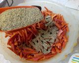 A picture of step 8 of Carrots Achar.
