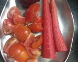 A picture of step 1 of Beetroot Carrot and Tomato soup.