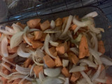 Roasted Sweet Potato and Onion (Great accompaniment for soups!)