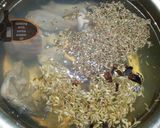 A picture of step 1 of Desi chicken corn soup.