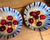 A picture of step 6 of Easy Homemade Chocolate Pudding for Two - with Hazelnuts and Cherries.