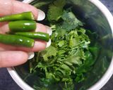 A picture of step 4 of Hara Chana sabji.
