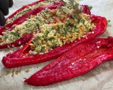 A picture of step 5 of Stuffed peppers with a twist! No meat.