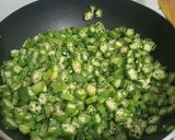 A picture of step 1 of Bombay duck with masala okra.