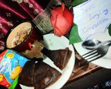A picture of step 4 of Creamy tea with brownies.