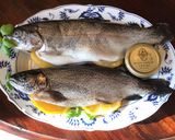 A picture of step 1 of 375. California Farm Caviar Stuffed Smoked Trout.
