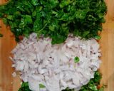 A picture of step 1 of Cheesy Paneer Palak momo.