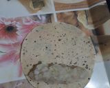 A picture of step 2 of Papadum wrap potato.