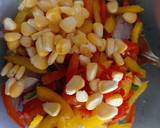 Tricolour capsicum bhajiya from leftover vada batter recipe step 1 photo