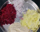 A picture of step 3 of Beetroot Tikki.