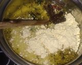 A picture of step 4 of Jain Kadhi chawal.
