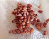 A picture of step 3 of Bangers beans and mash.
